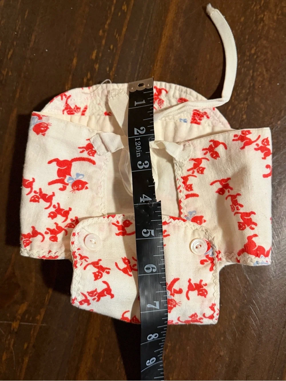 VTG HandMade Cat Print Clothe Diaper with Tie Closure